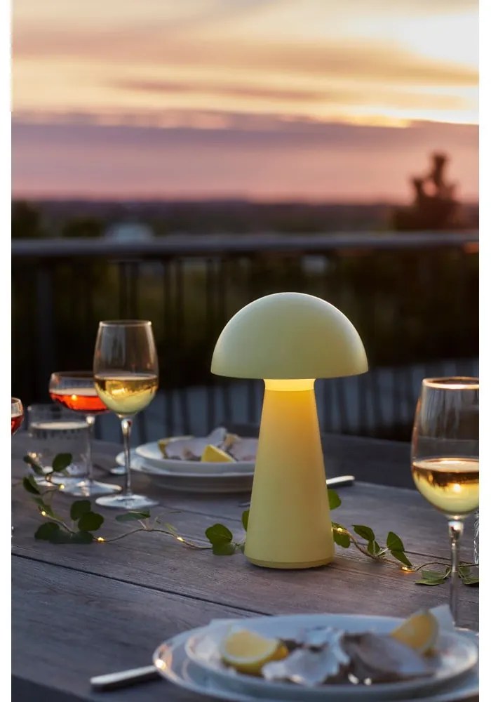 Sárga LED asztali lámpa távirányítóval (magasság 28 cm) Sam – Sirius