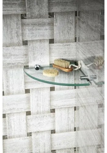 SAPHO XR008 X-Round üveg polctartó 8 mm, ezüst