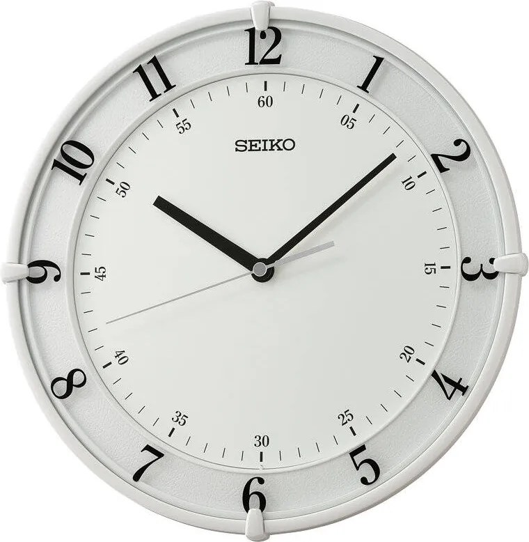 Fehér Jól Olvasható Dekoratív Csendes Japán Óra Seiko QXA805W 31 cm