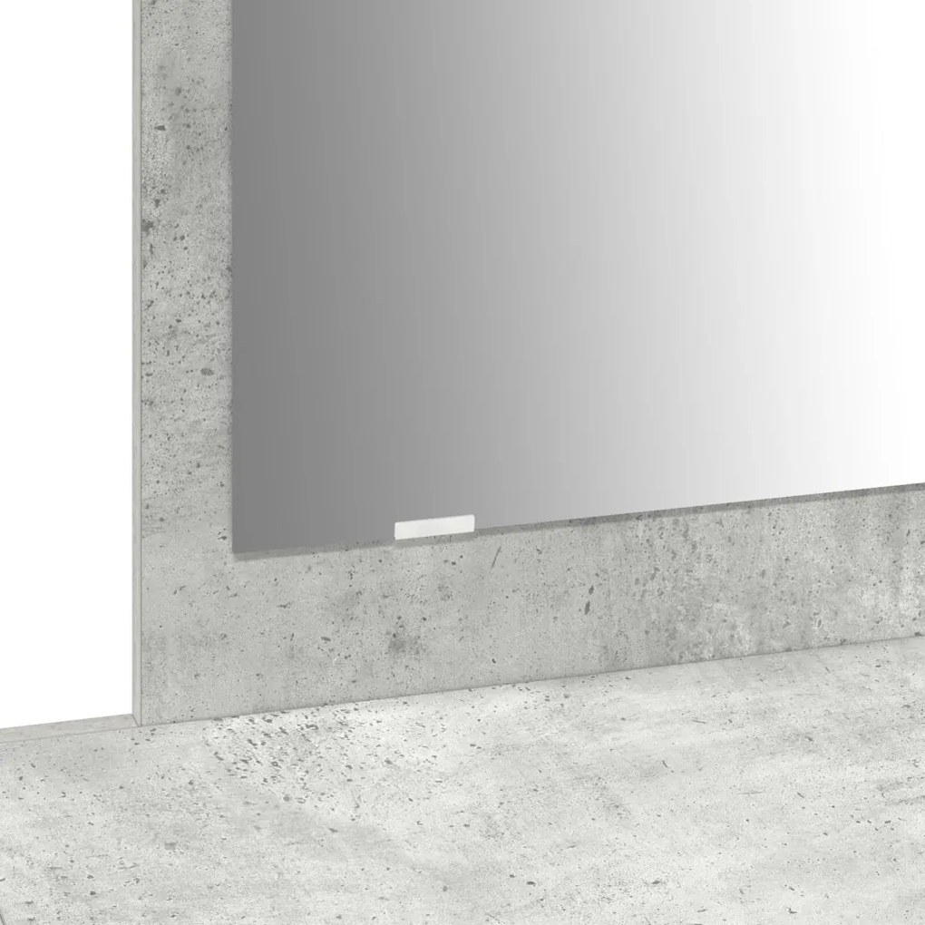Fali Akasztós Sminkasztal Beton Szürke 100x40x70 cm