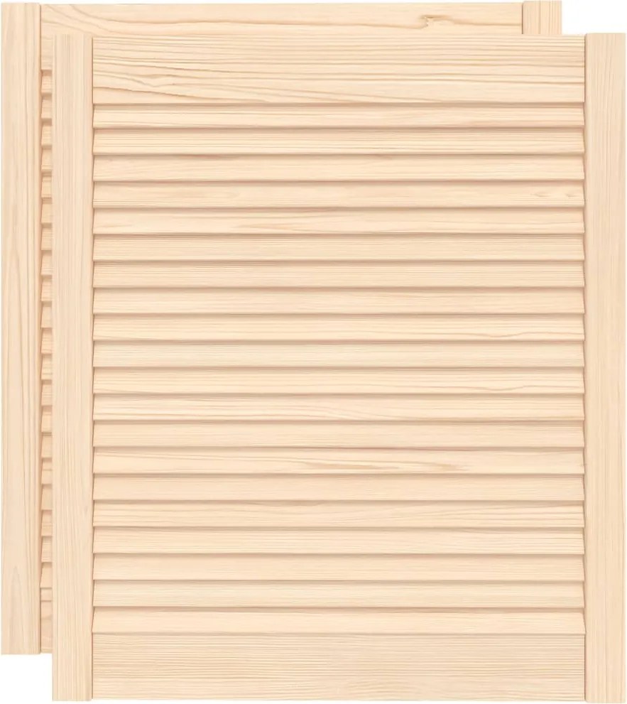 vidaXL 2 db tömör fenyőfa lamellás szekrényajtó 69 x 59,4 cm