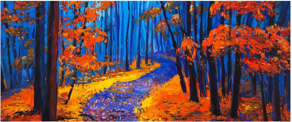 Egy őszi erdő képe (120x50 cm)
