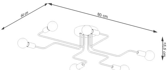 Sollux SL.1443 - Felületre szerelhető csillár VECTOR 6xE27/15W/230V fehér