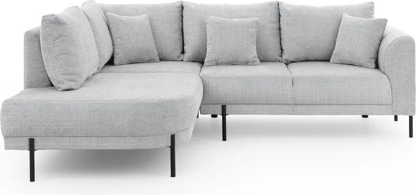 Világosszürke zsenília sarokkanapé (bal oldali-L alakú) Mauris – Ropez