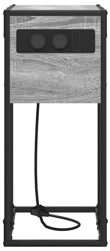 Éjjeli asztal Szürke sonoma Faanyag