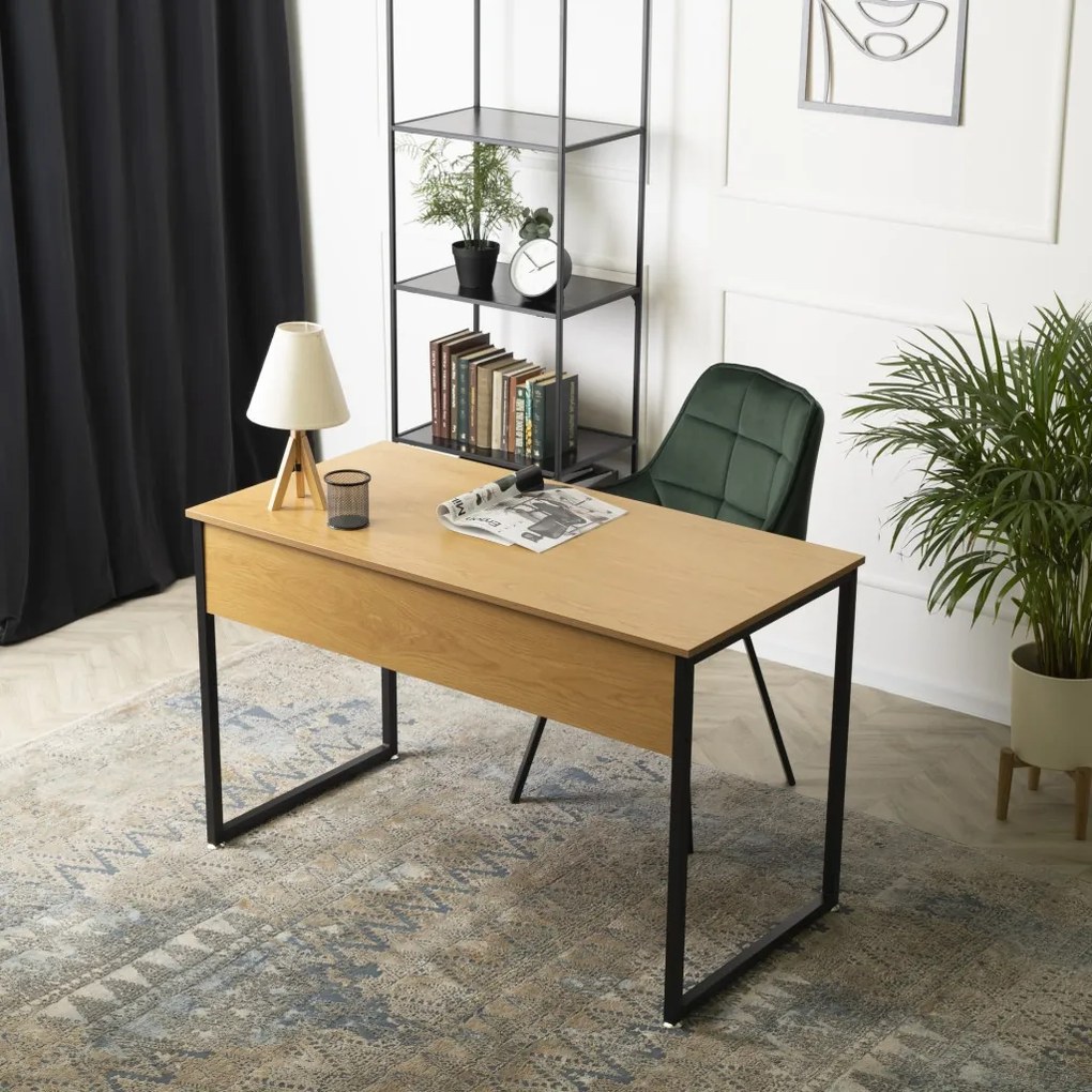 Íróasztal 120 cm arany tölgy / fekete színkombinációban – ROSS