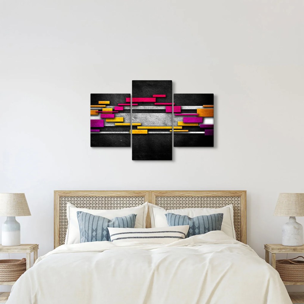 Egy kép a színes absztrakció fekete alapon (90x60 cm)