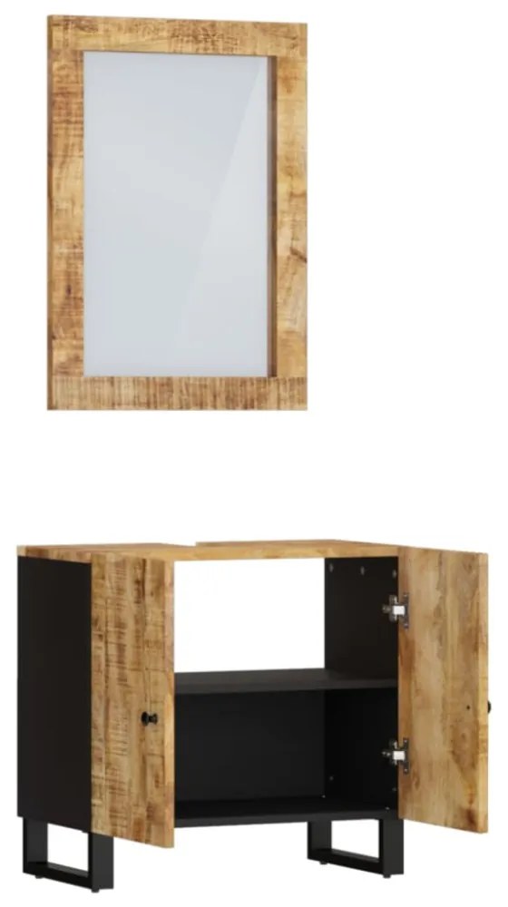 2 részes tömör mangófa fürdőszobai bútorszett