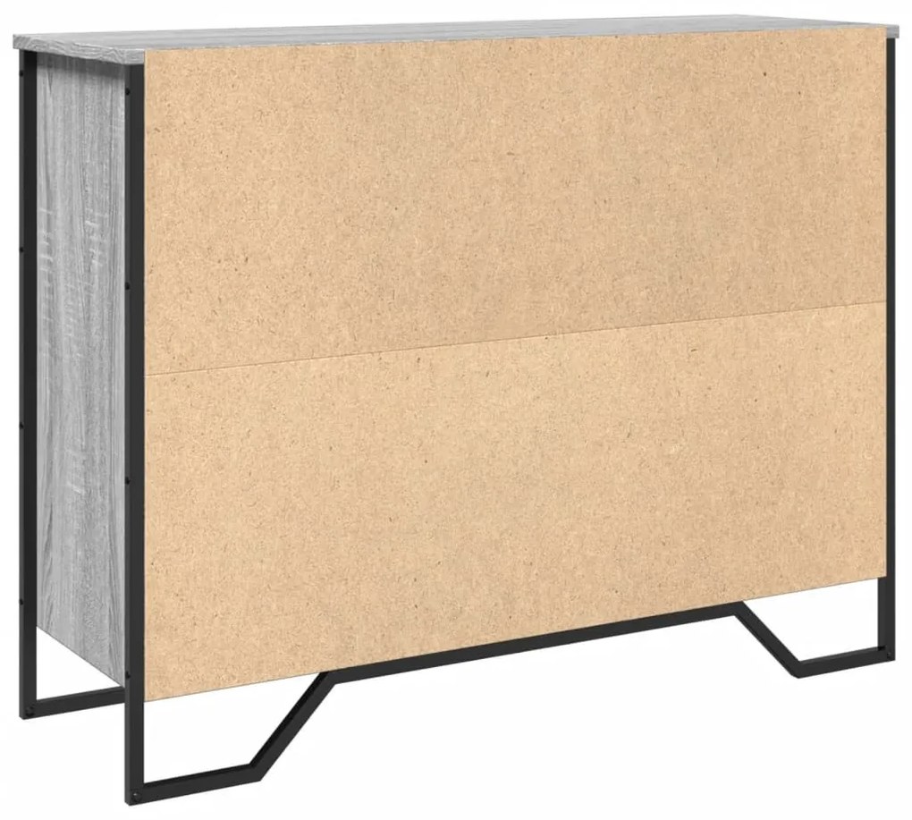 szürke sonoma színű szerelt fa tálalószekrény 97x32,5x74,5 cm