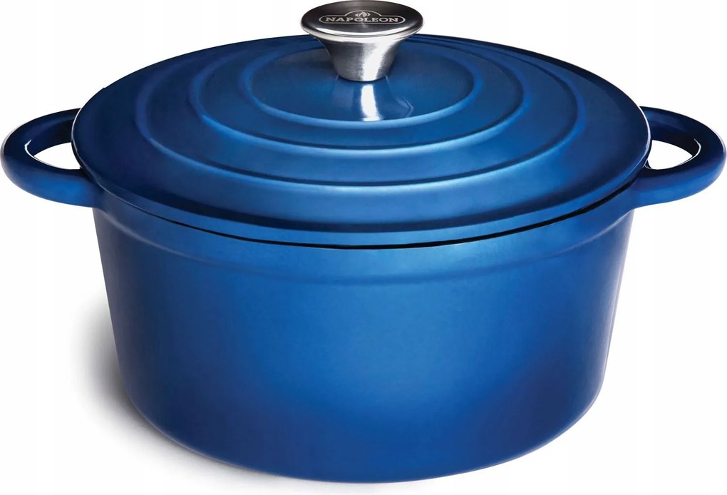 Öntöttvas fazék fedővel, porcelán bevonattal