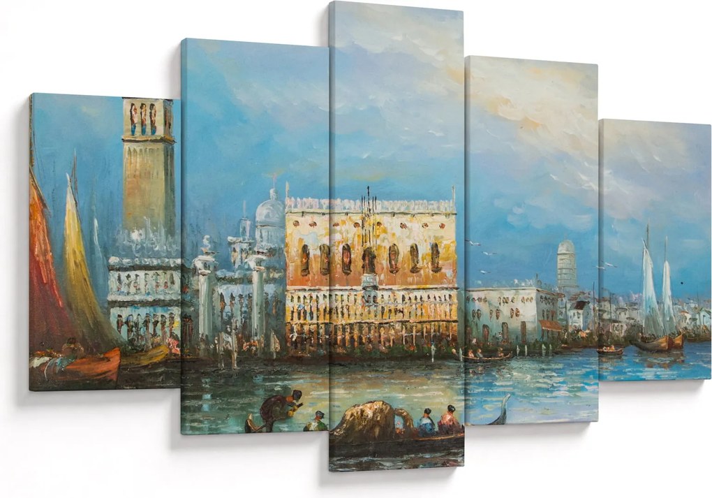 Kép - gondola Velencén áthaladva, olajfestmény (150x105 cm)