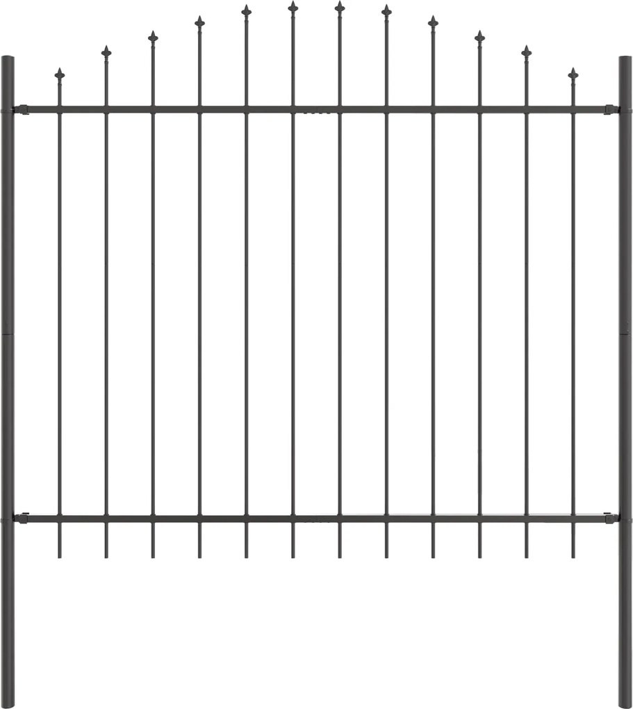 vidaXL Kerti Kerítés 7 pcs Szürke 170 x 190 cm Porszórt acél