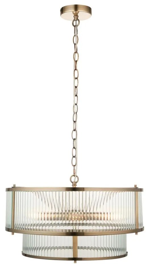 Endon 110944 - RIDGETON láncos csillár 5xE14/6W/230V sárgaréz