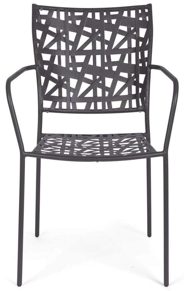 KELSIE fekete acél kerti szék