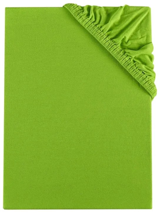 EMI zöld 100% pamutjersey gumis lepedő, 90x200-as lap