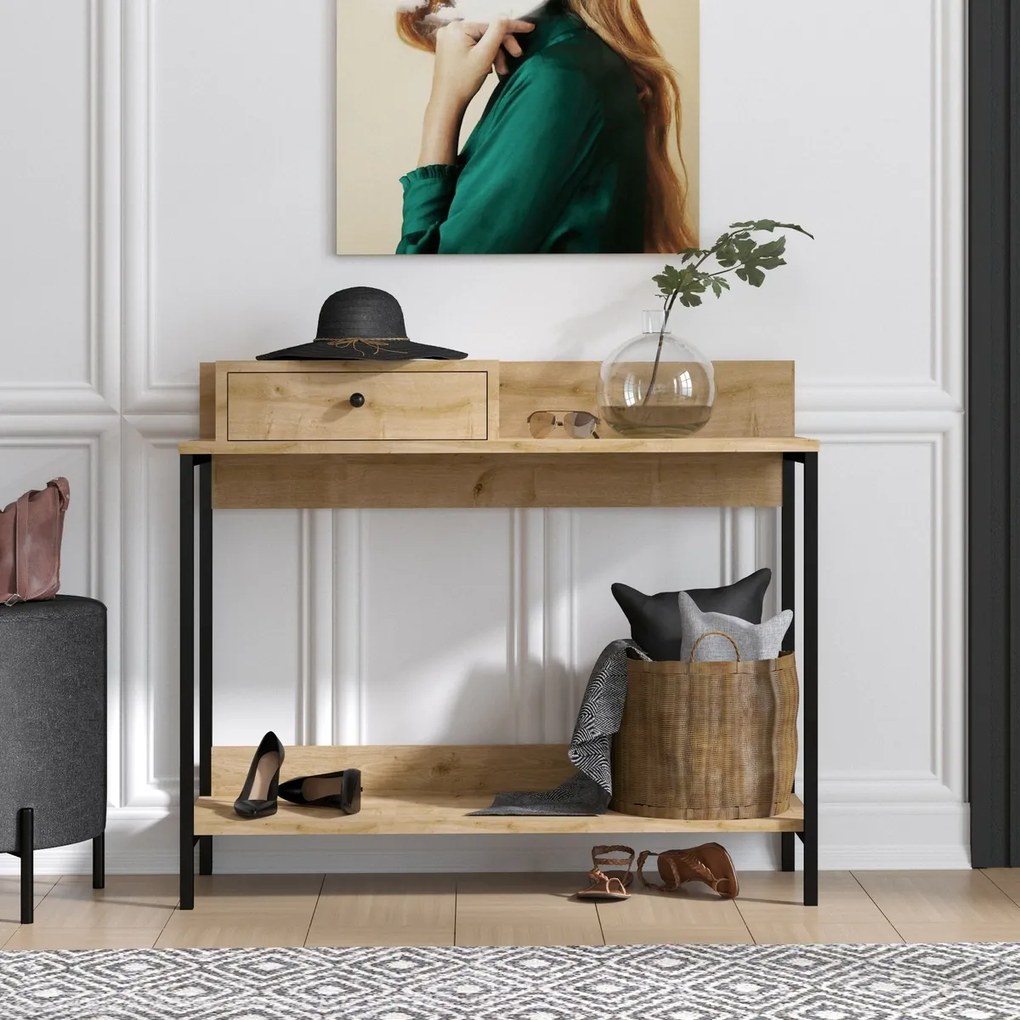 Alix Sapphire Oak konzolasztal