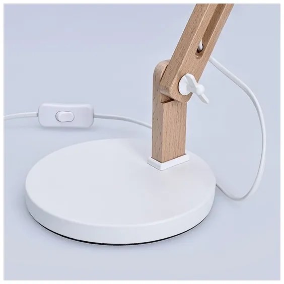 Solight WO57-W ? FALUN asztali lámpa 1xE27/25W/230V fehér/dió