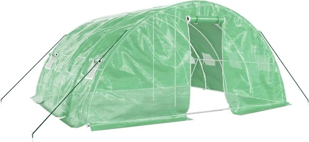 vidaXL zöld acélvázas melegház 20 m² 5 x 4 x 2,3 m