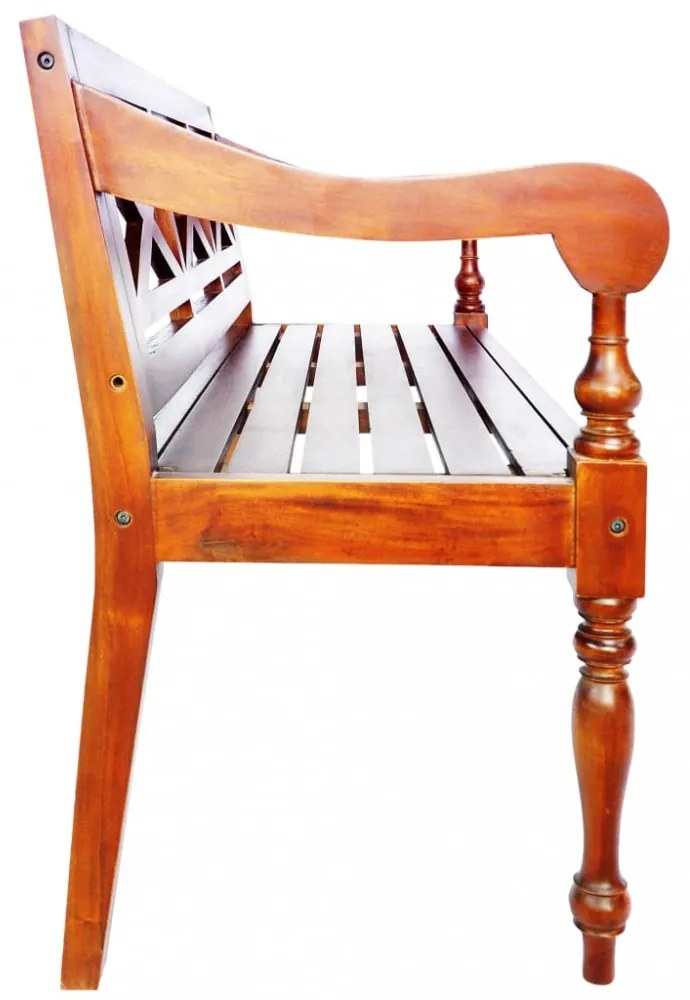sötétbarna tömör mahagóni Batavia pad 136 cm