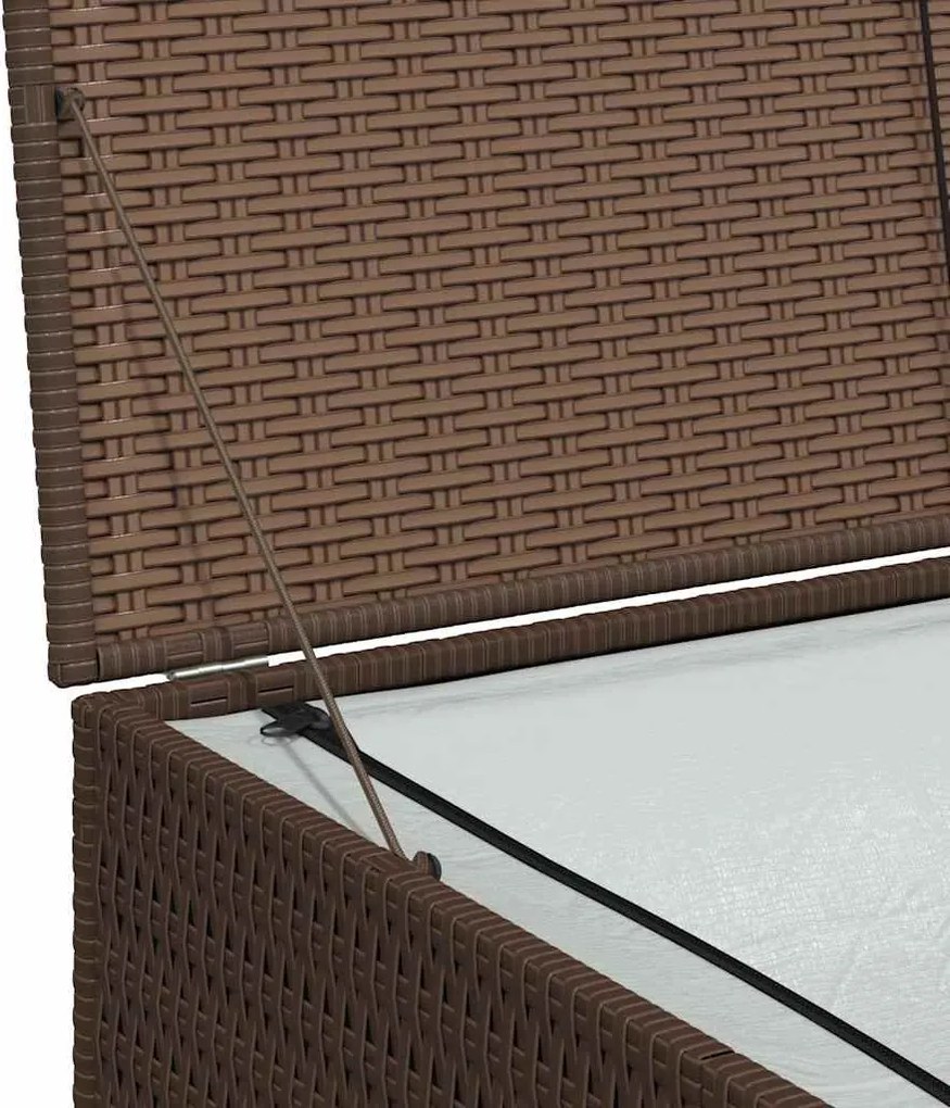 Barna Polyrattan Kerti Tárolóláda 150 X 100 X 100 Cm