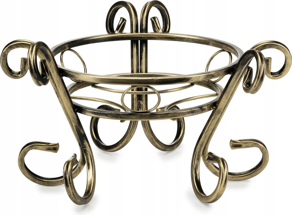 Fém virágágyás egy cserépben arany patina virágtartó állvány növény