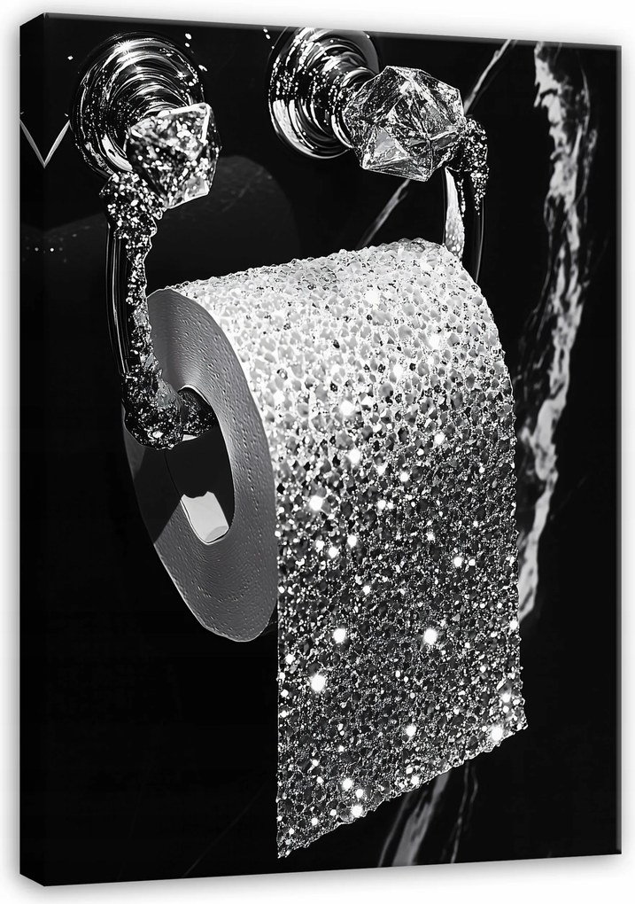 Fürdőszoba Vászonkép Wc Ezüst Fekete Modern Vászonkép 40x30