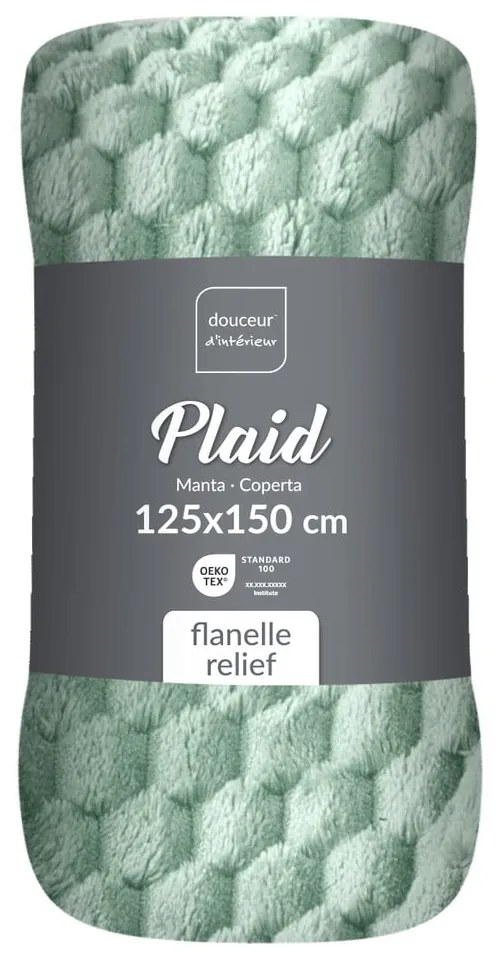 Világoszöld mikroflanel takaró 125x150 cm Mini Frosty – douceur d'intérieur