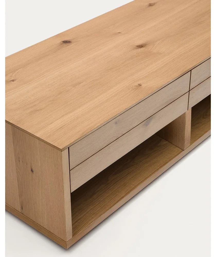 Natúr színű dohányzóasztal tölgyfa dekorral 60x140 cm Alguema – Kave Home