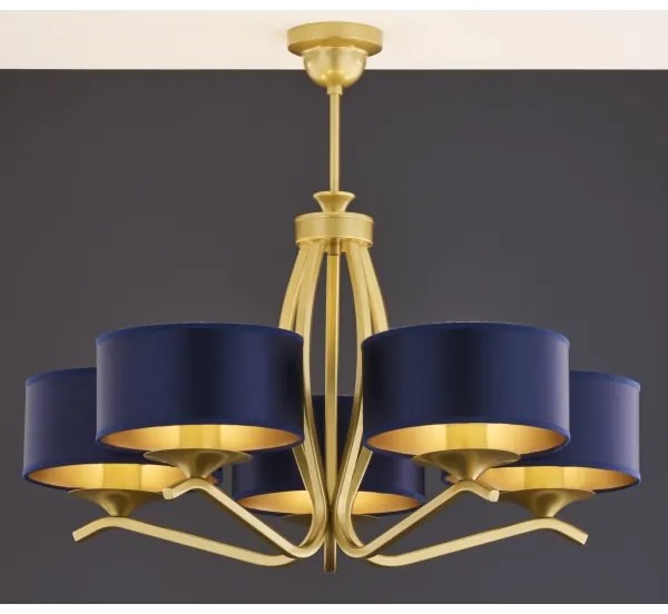 Jupiter 2114 - KASZMIR rudas csillár 5xE27/15W/230V kék/arany