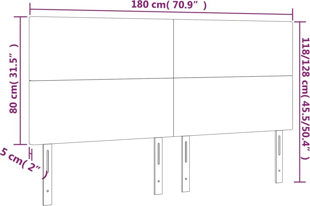 fekete műbőr fejtámla 180x5x118/128 cm