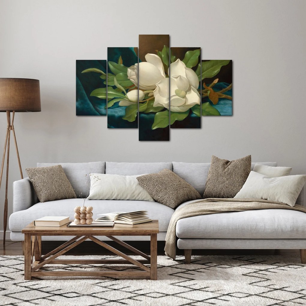 Kép - Martin Johnson Heade, Giant Magnolias on a Blue Velvet Cloth, reprodukciók (150x105 cm)