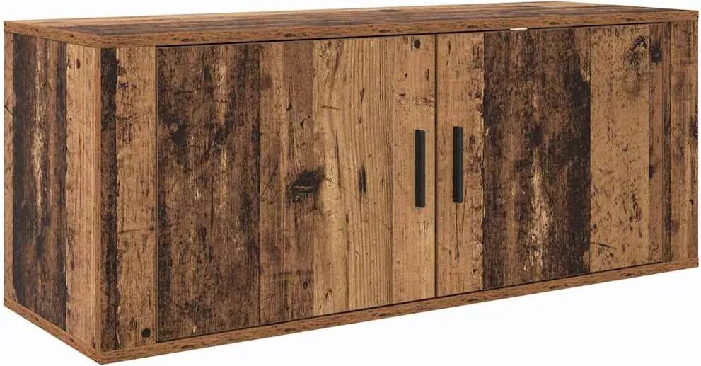 vidaXL Fali TV Szekrény Öreg fa 100 x 34,5 x 40 cm Faanyag