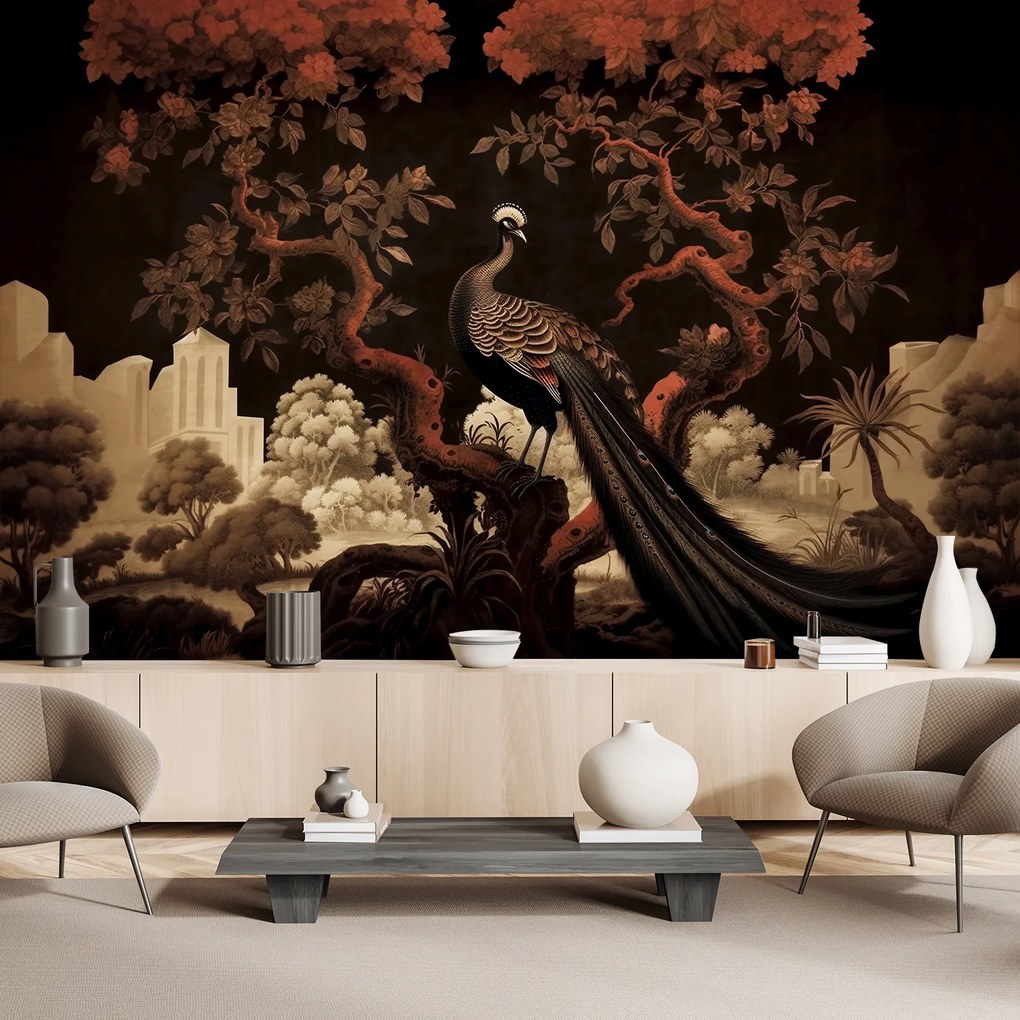 Gario Fotótapéta Páva a fán Anyag: Vlies, Méret: 300 x 210 cm