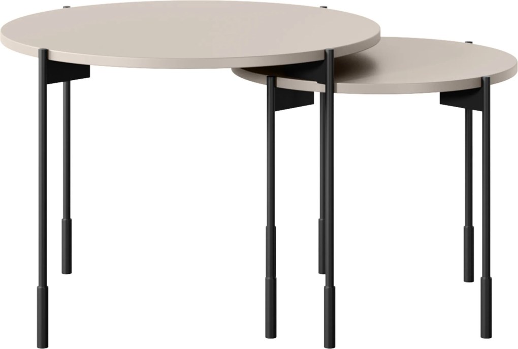 Sonatia kerek fémlábas dohányzóasztal 60 cm - kasmír