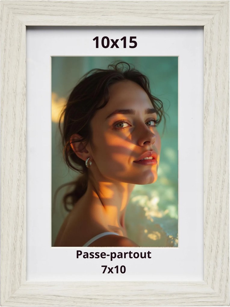 Képkeret 10x15 passepartout 7x10 fehér