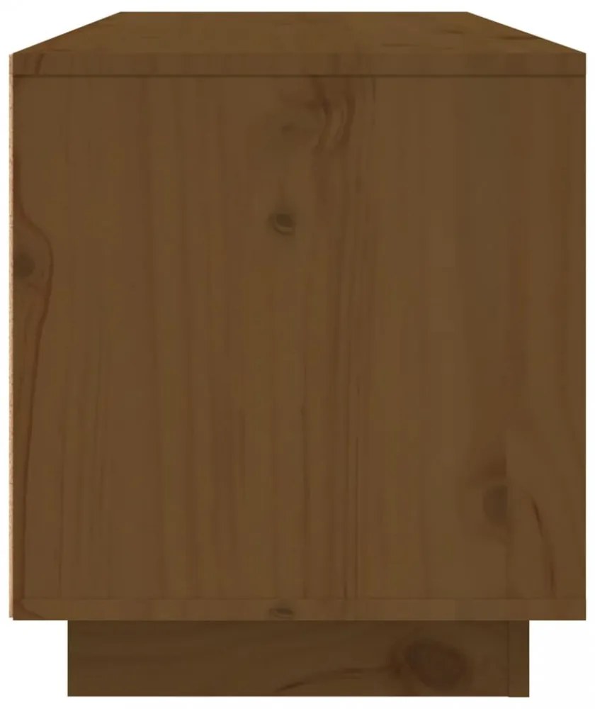 mézbarna tömör fenyőfa TV-szekrény 80x35x40,5 cm