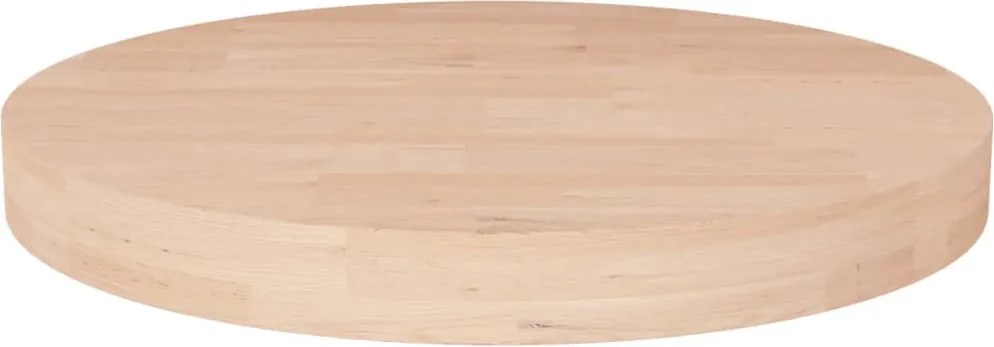 vidaXL kerek kezeletlen tömör tölgyfa asztallap Ø40 x 4 cm