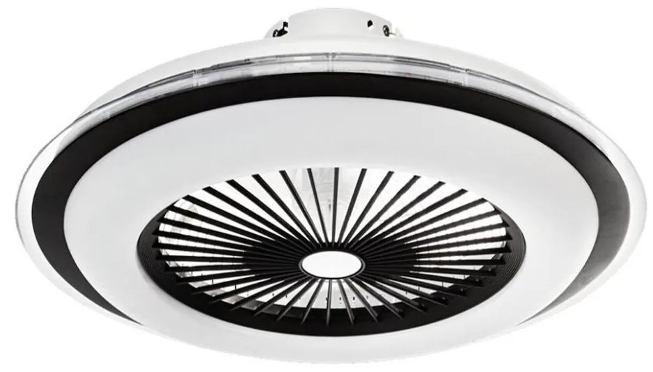 LED Dimmelhető mennyezeti lámpa ventilátorral ZEPHYR LED/48W/230V fekete + távirányító