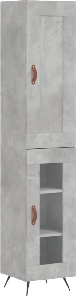 vidaXL betonszürke szerelt fa magasszekrény 34,5x34x180 cm