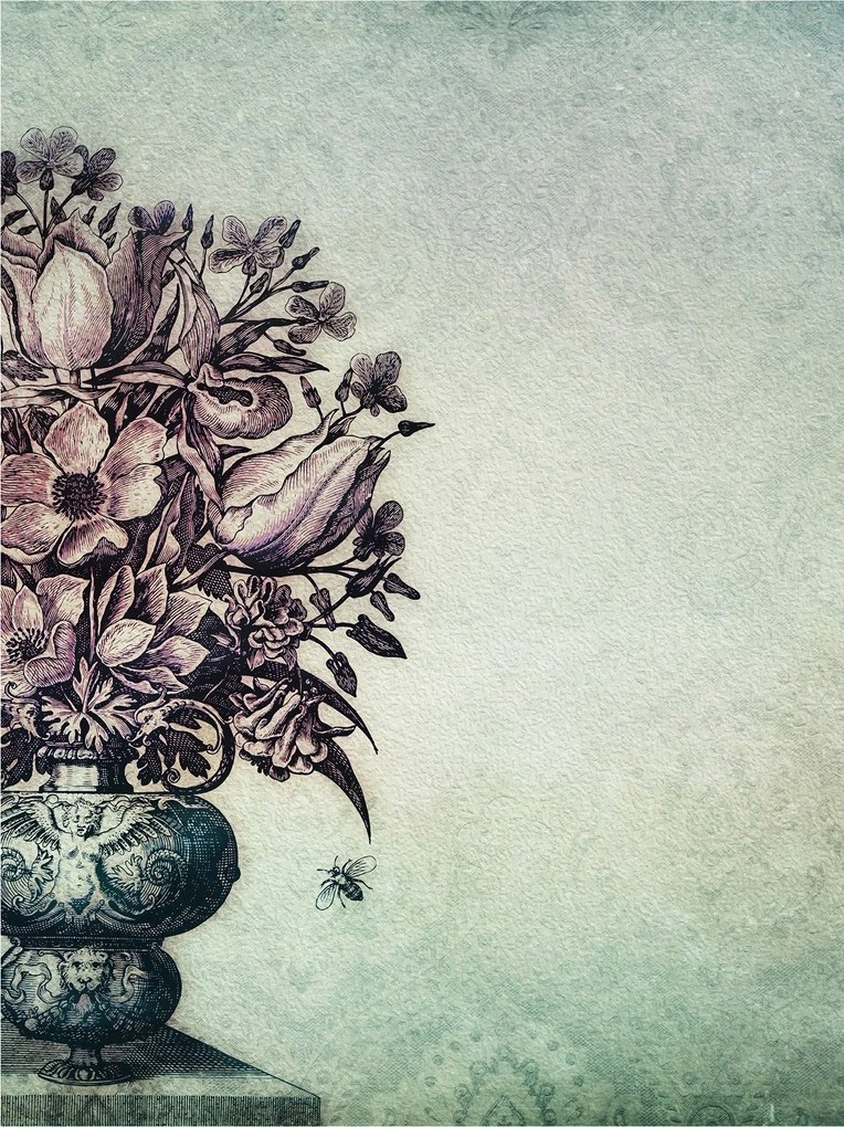 Fotótapéta Csokor vázában Vintage Virágok 184x254 vinil +ragasztó