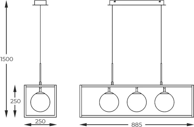ZUMA LINE MD3115-3-3BT PIRO Modern Függesztett Lámpa Fekete G9, LED IP20