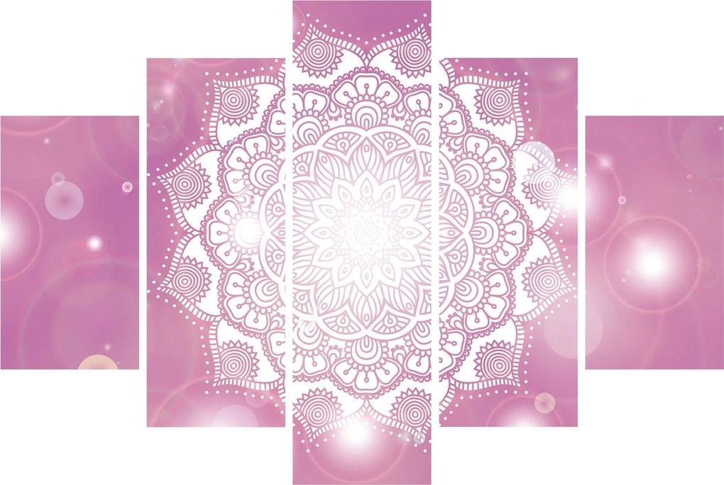 Egy mandala képe rózsaszín háttérrel (150x105 cm)