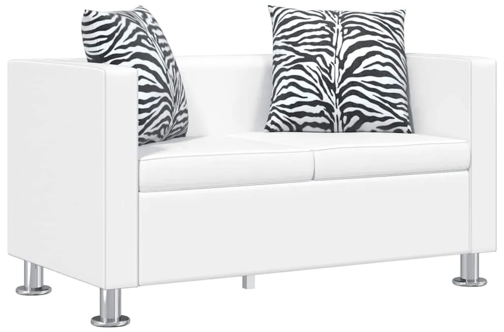 vidaXL fehér 2 személyes műbőr kanapé