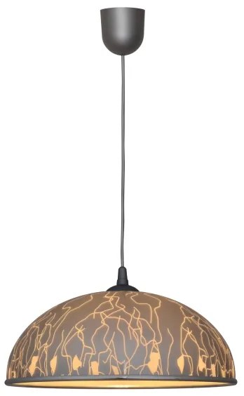 Csillár zsinóron CIRCLE 1xE27/15W/230V szürke