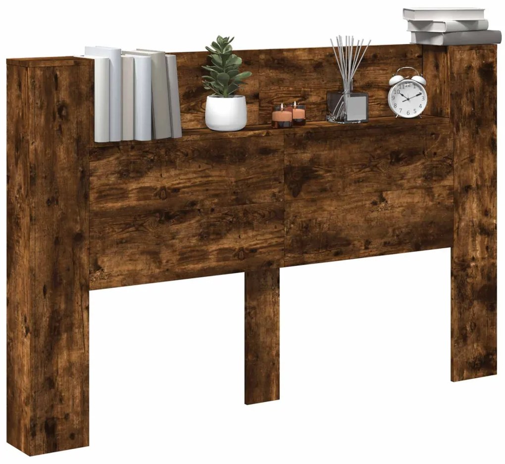 Fejtámla polcokkal Füstölt tölgy 160 x 16,5 x 103,5 cm Faanyag