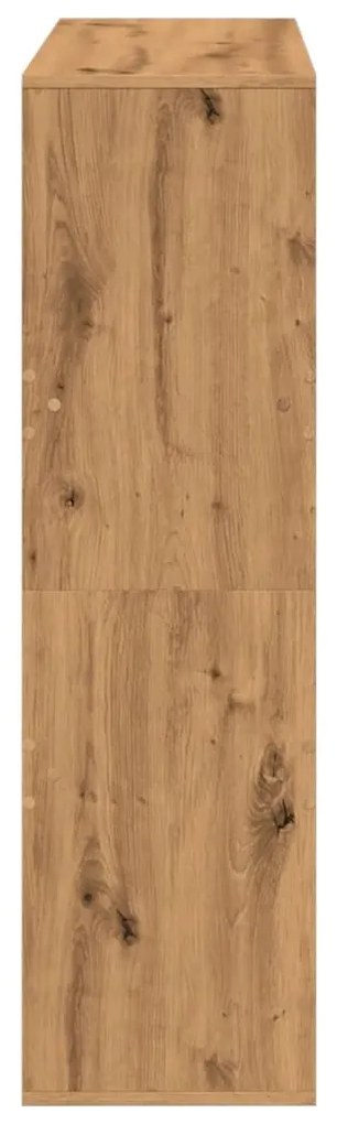 kézműves tölgy színű szerelt fa térelválasztó 100x33x115 cm