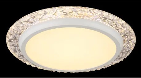Globo 48294-22 Mennyezeti lámpa fém fehér matt, műanyag átlátszó kristályok, műanyag opál csillogás, ø: 400mm, M: 60mm, LED 22W 230V, 2380lm forrás, 1460lm kimenet, 3000K