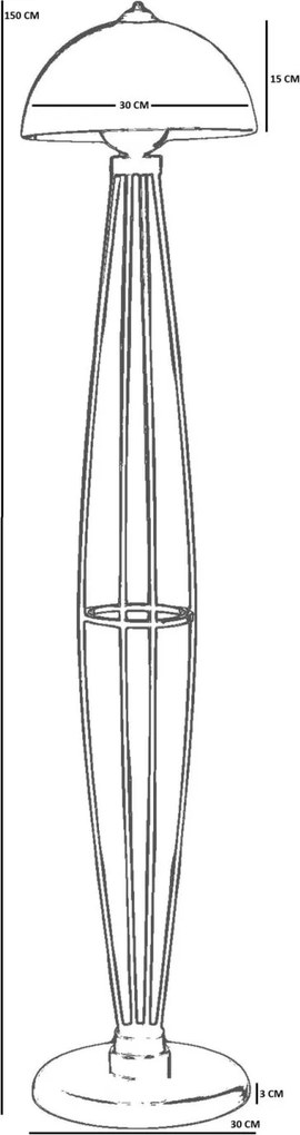 Fém állólámpa, Ø30 cm – TR534LUN5309