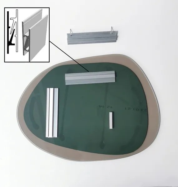 Fali tükör AQUA 55x75 cm barna