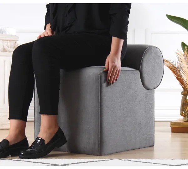 TIKI puff 47x45 cm szürke